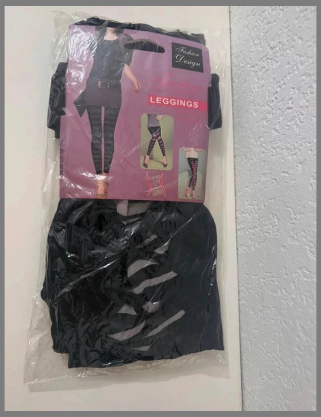 Legging Style Rock Noir Effet Lacéré & Déchiré Taille Unique – photo 4